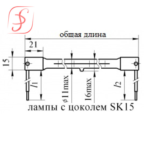 Лампа КГТ Dr.Fischer 13214Z/98 230-2000 (655мм; цоколь-SK-15)